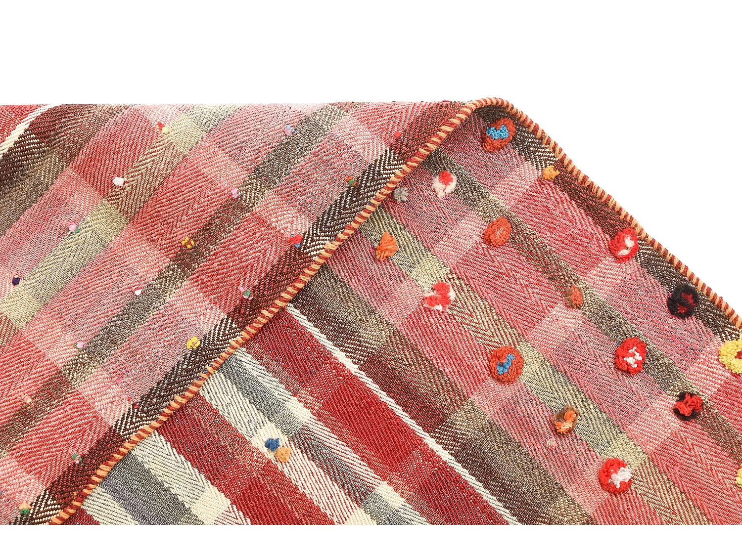 Tapis de laine 144x203 rouge Jajim