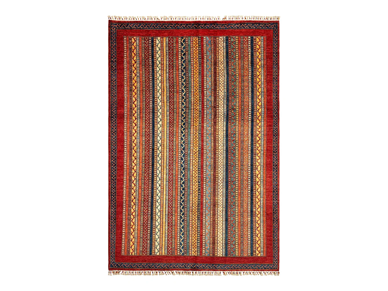Tapis de laine 200x295 rouge Torkman