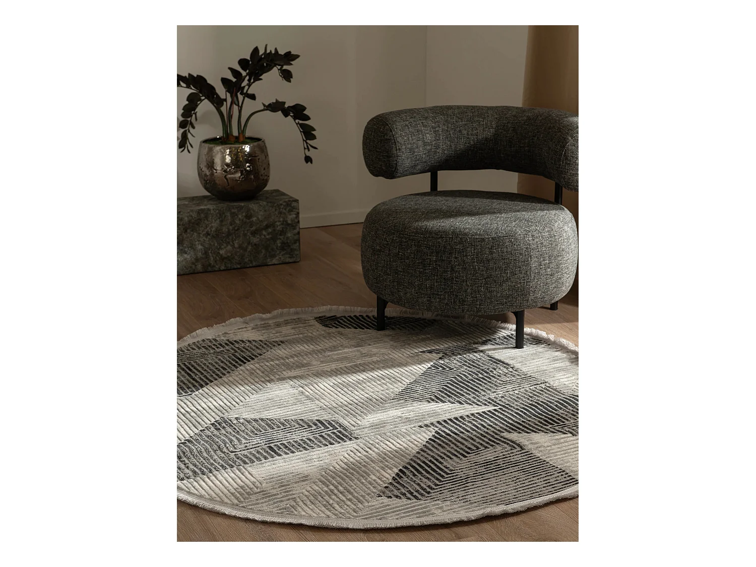 Tappeto 125x125 grigio chiaro Davos Grecian