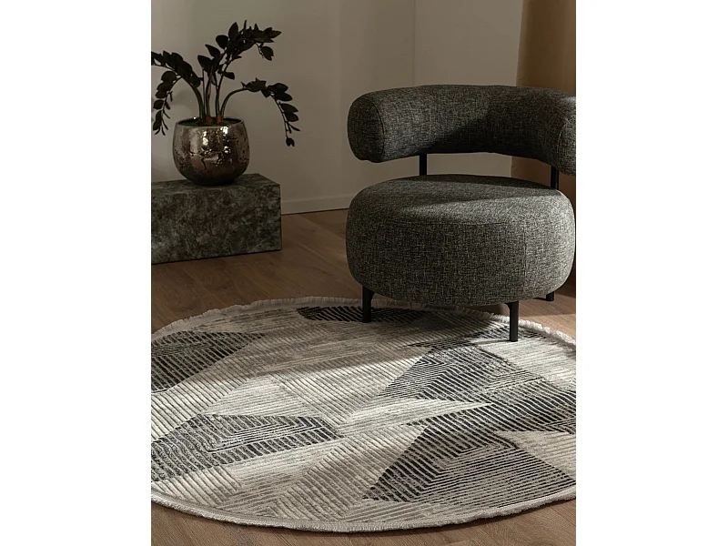 Tapis 125x125 gris clair Davos Grecian
