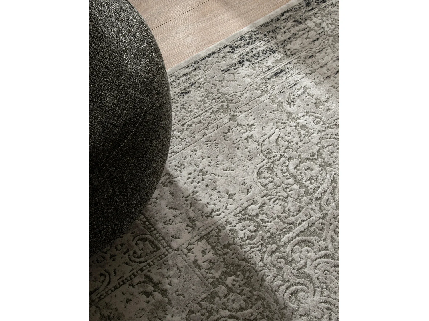 Tapis 240x240 gris Davos Elegance