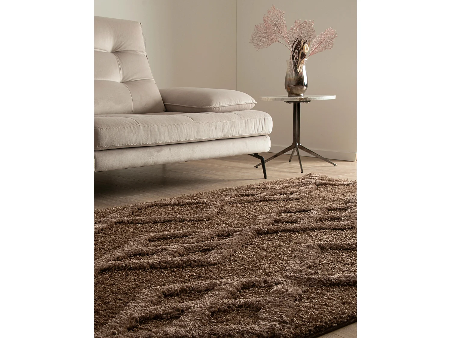 Tappeto shaggy  125x185 marrone scuro Thun Tribus