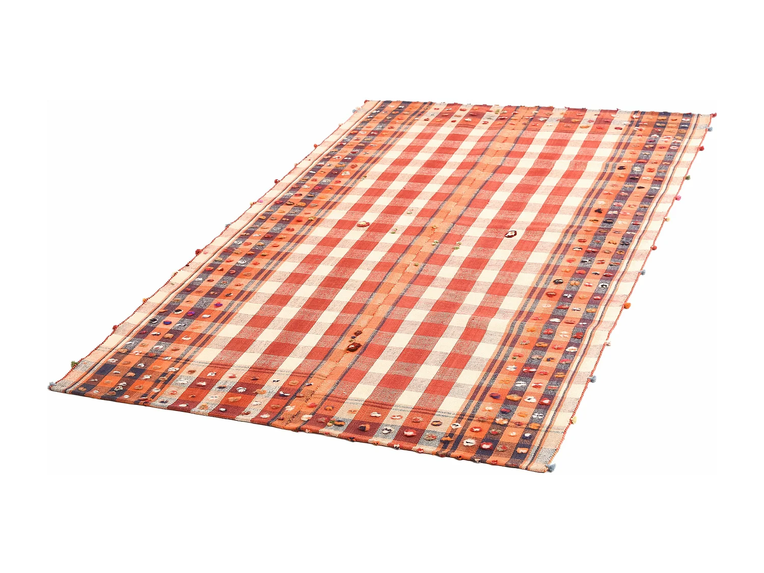Tapis de laine 141x225 rouge Jajim