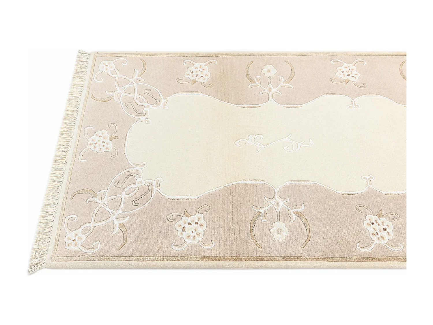 Läufer-Wollteppich 84x196 Beige Darya