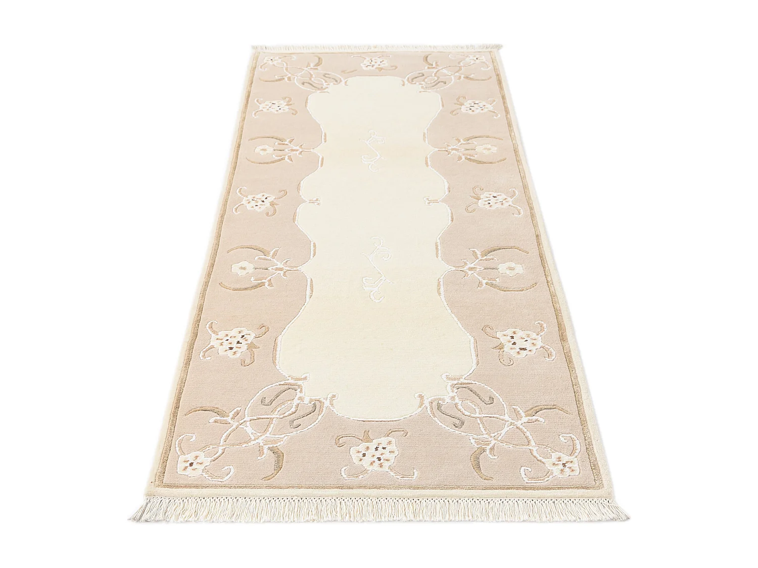 Tapis de couloir en laine 84x196 beige Darya