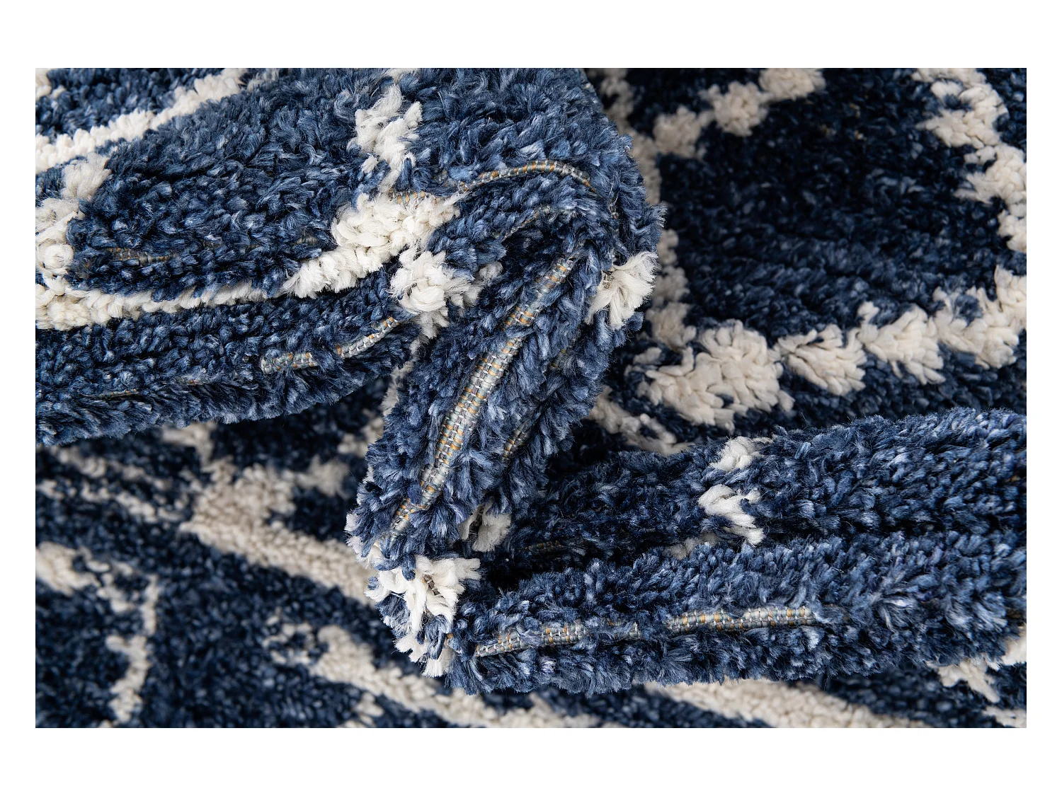 Hoogpolig tapijt 305x80 Blauw Frauenfeld Diamond