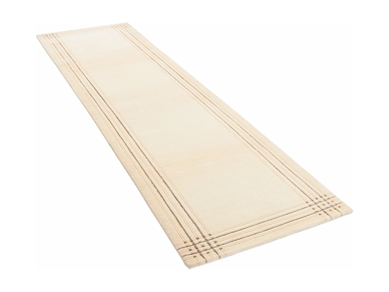 Läufer-Wollteppich 81x290 Beige Darya