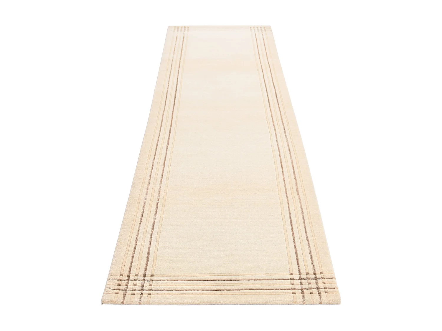 Läufer-Wollteppich 81x290 Beige Darya