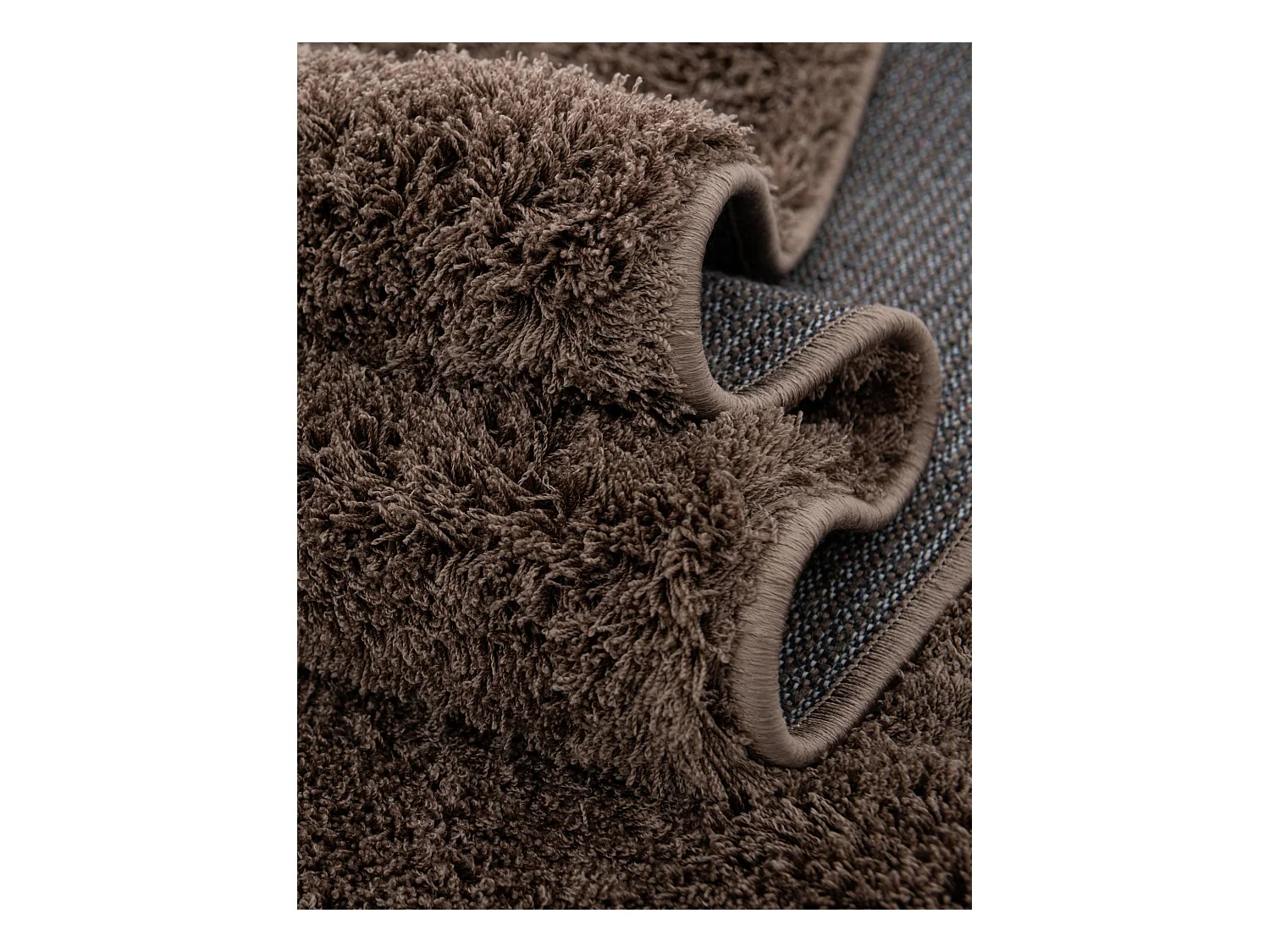 Tapis shaggy 240x240 brun Luzern