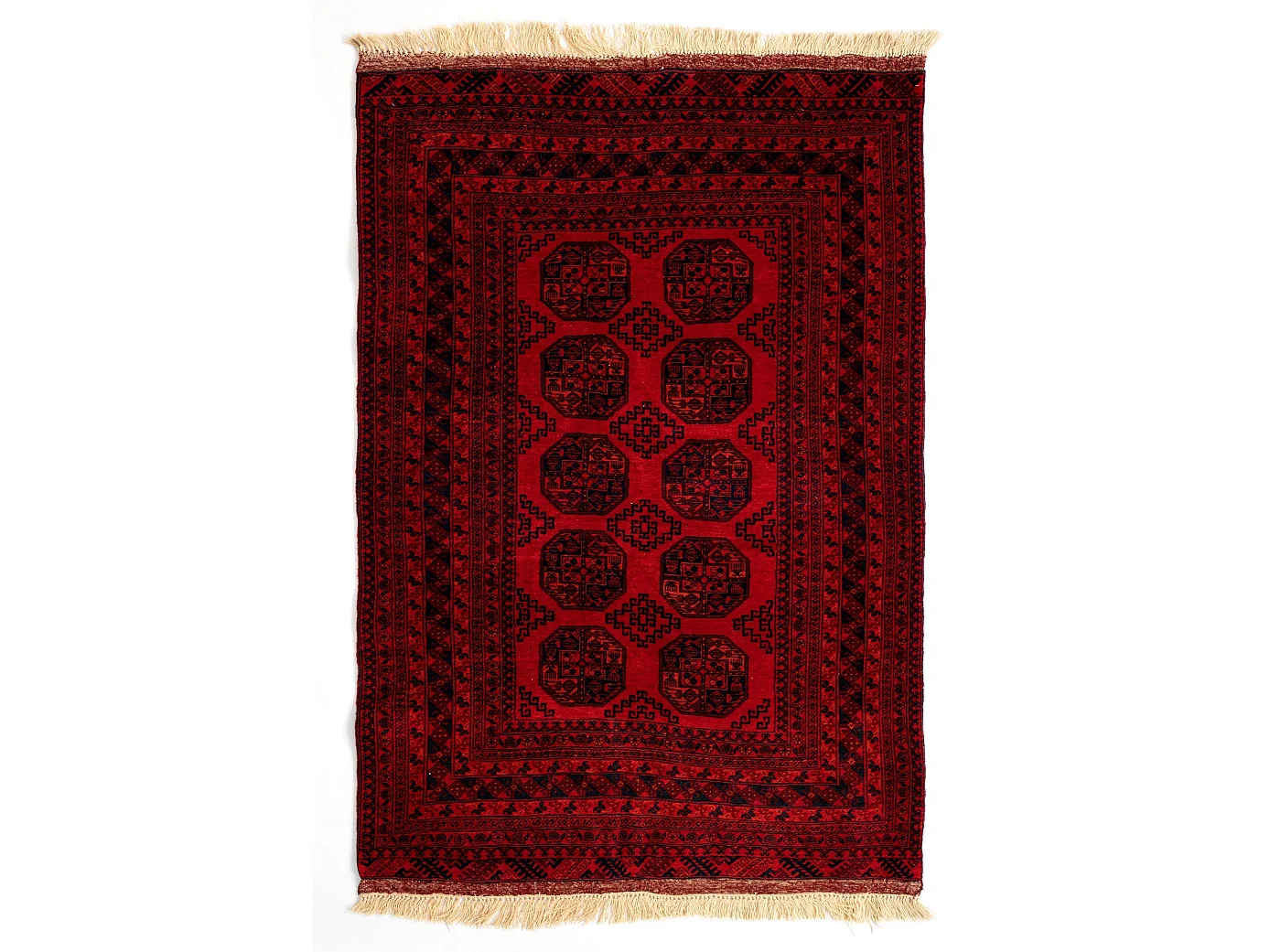 Tapis de laine 127x215 rouge Afghan
