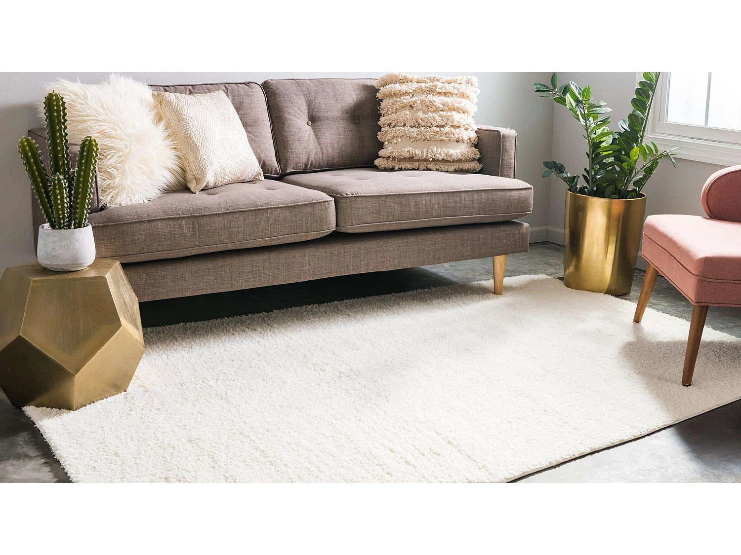 Tapis shaggy 160x245 Blanc Luzern