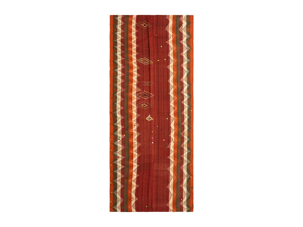 Tapis de laine 146x350 rouge Jajim