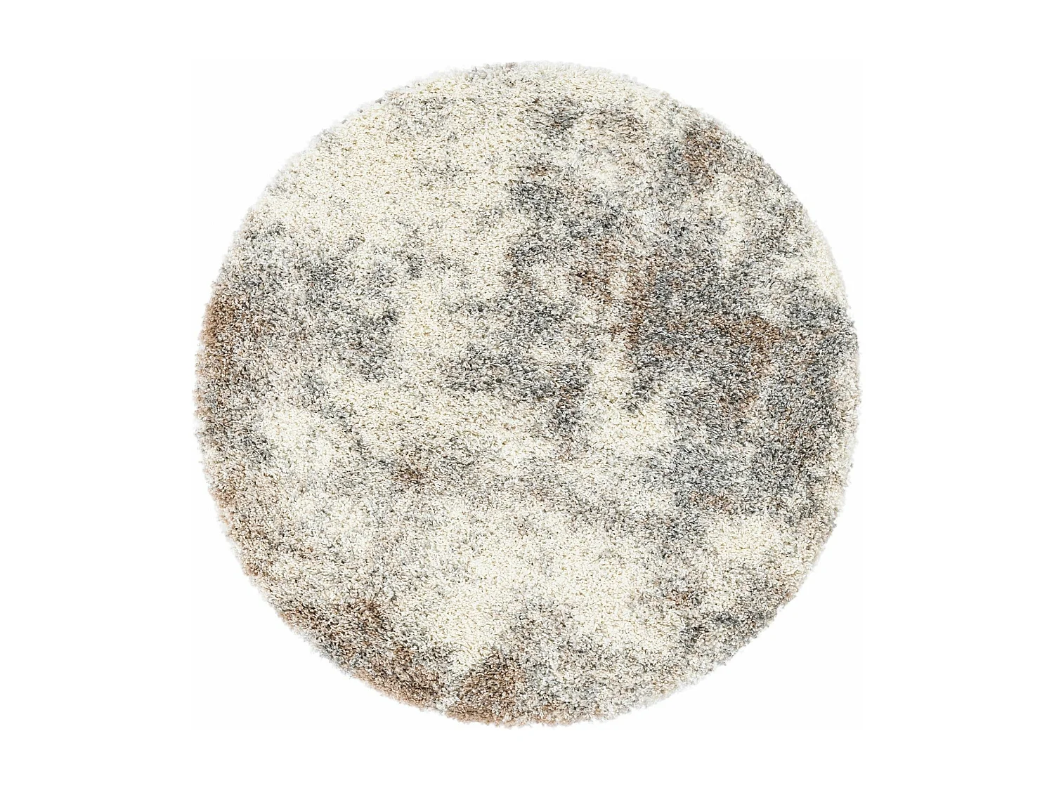 Tapis shaggy 125x125 beige - brun Lachen Haze