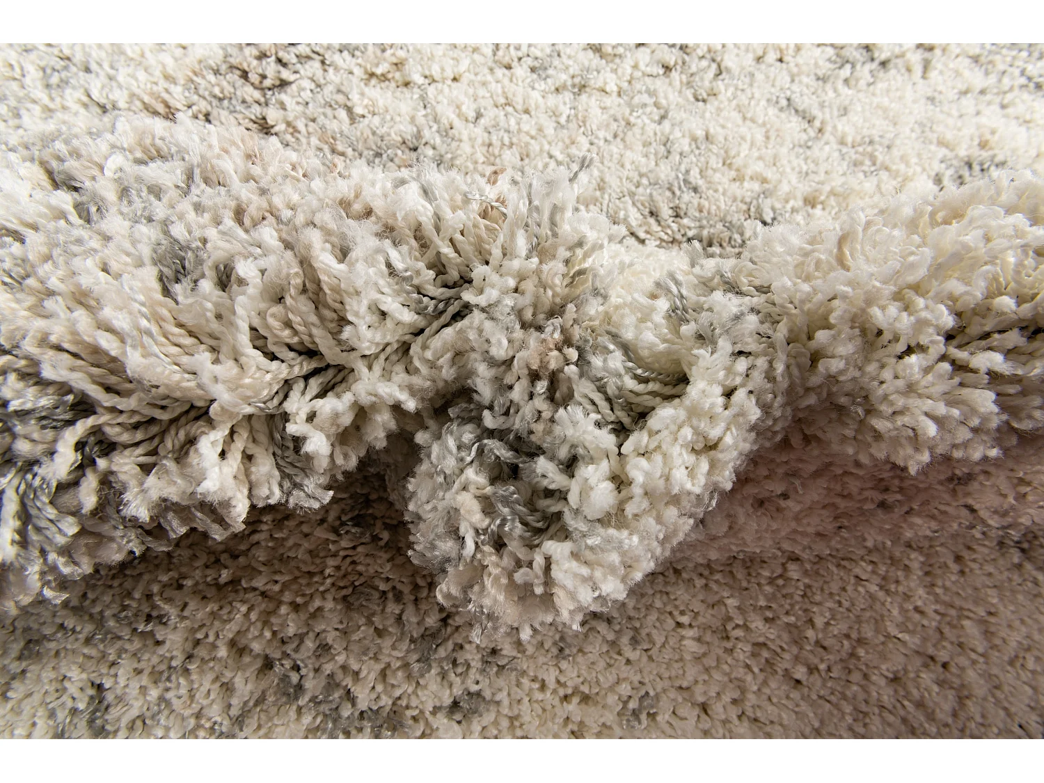 Tapis shaggy 125x125 beige - brun Lachen Haze