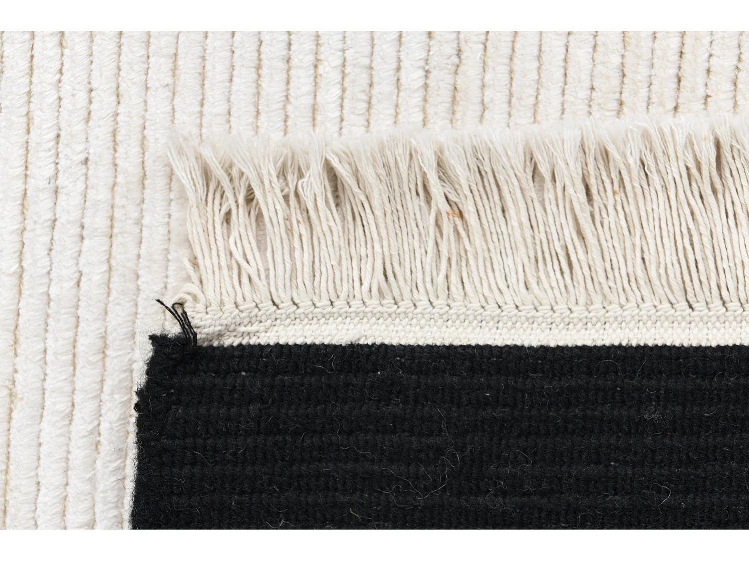 Tapis de couloir en laine 79x307 noir Darya