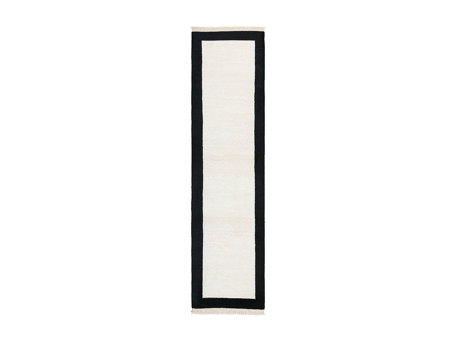 Tapis de couloir en laine 79x307 noir Darya