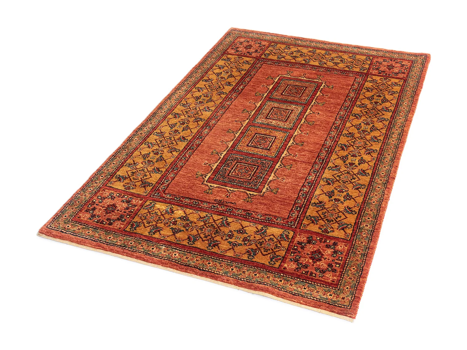 Tappeto in lana 107x174 arancia Kashkuli