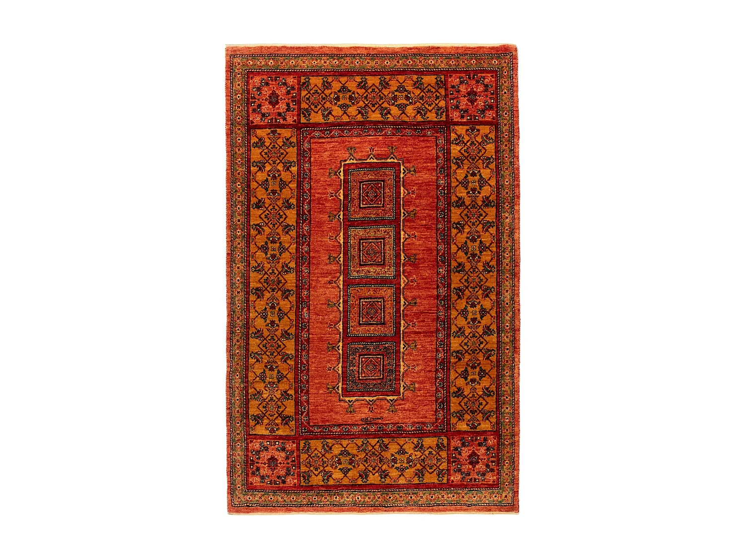 Tappeto in lana 107x174 arancia Kashkuli