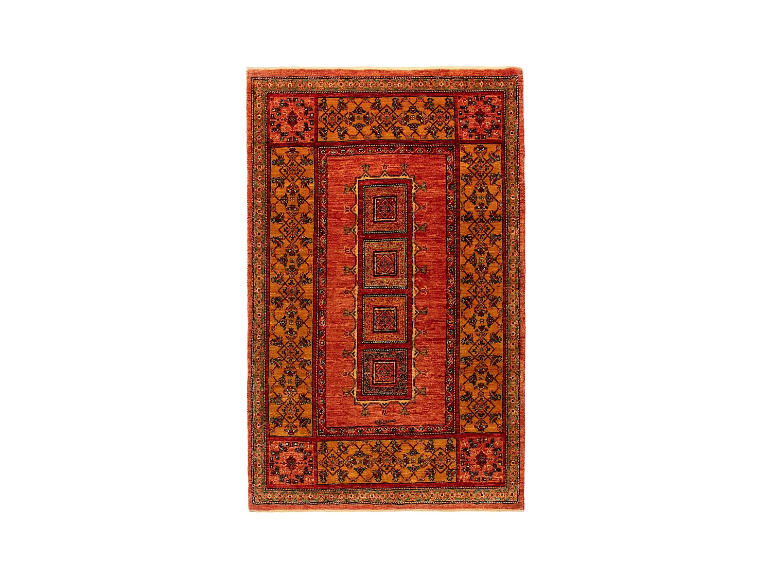 Tapis de laine 107x174 orange Kashkuli