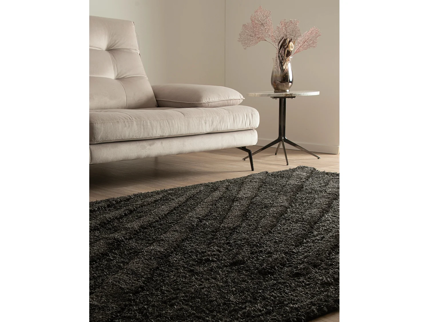 Hochflorteppich 240x305 Schwarz Thun Avis