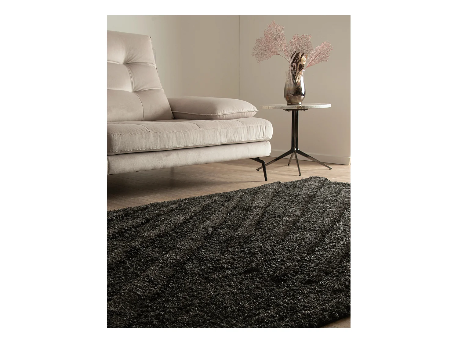 Hoogpolig tapijt 305x240 Zwart Thun Avis