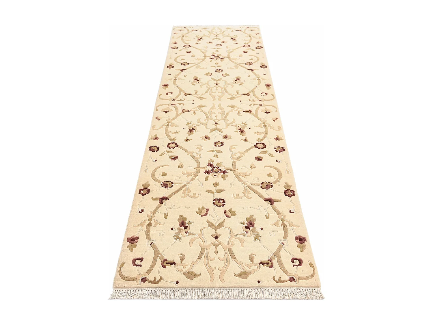 Läufer-Wollteppich 79x305 Beige Darya