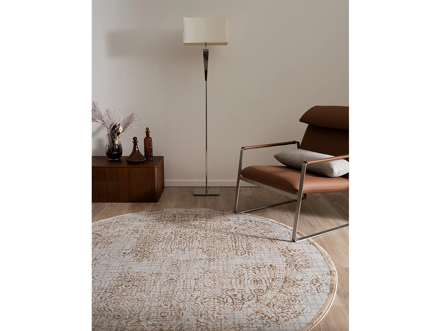 Tappeto 240x240 grigio Bern Shimmer