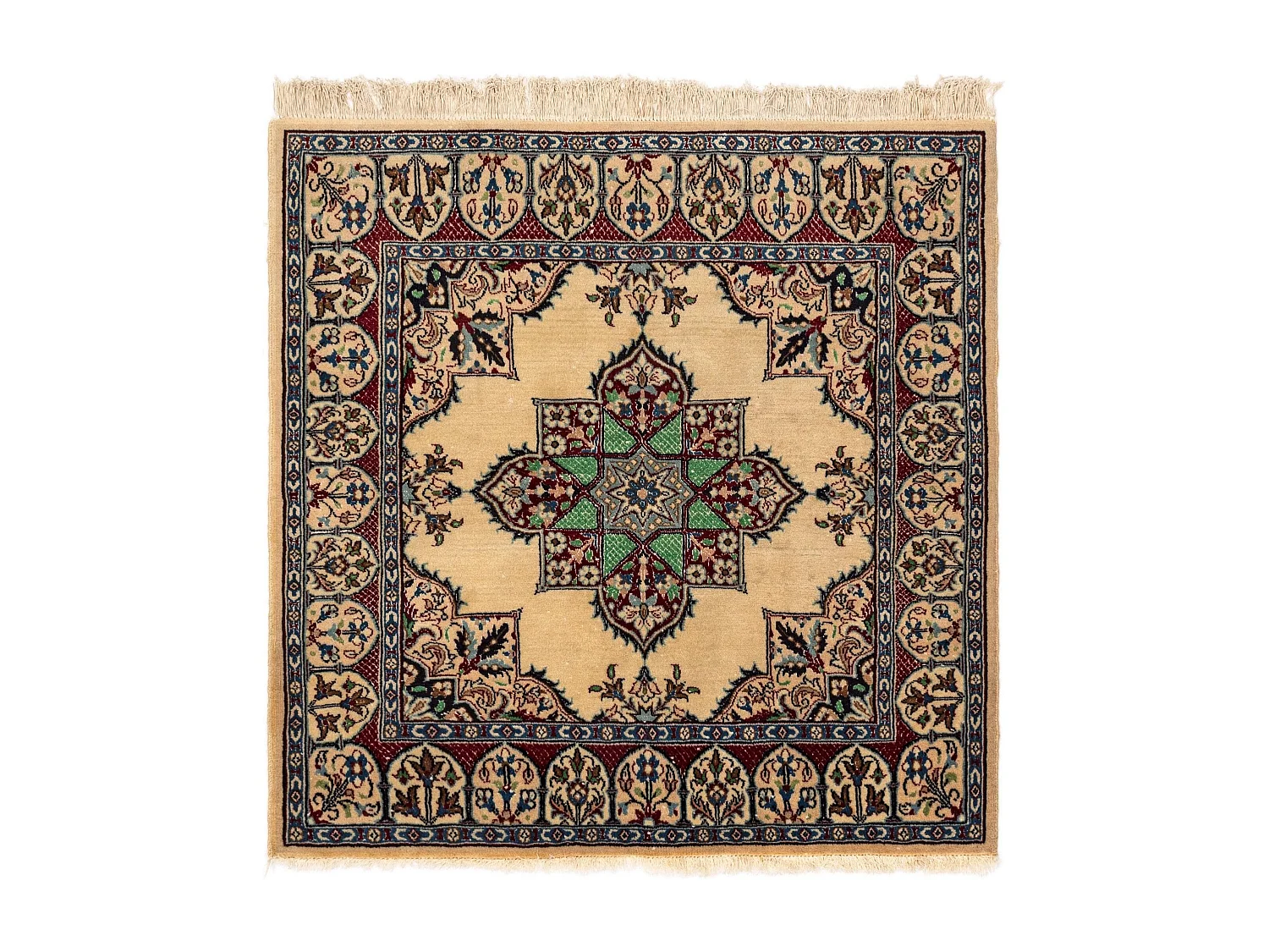 Wollteppich 100x109 Braun Nain