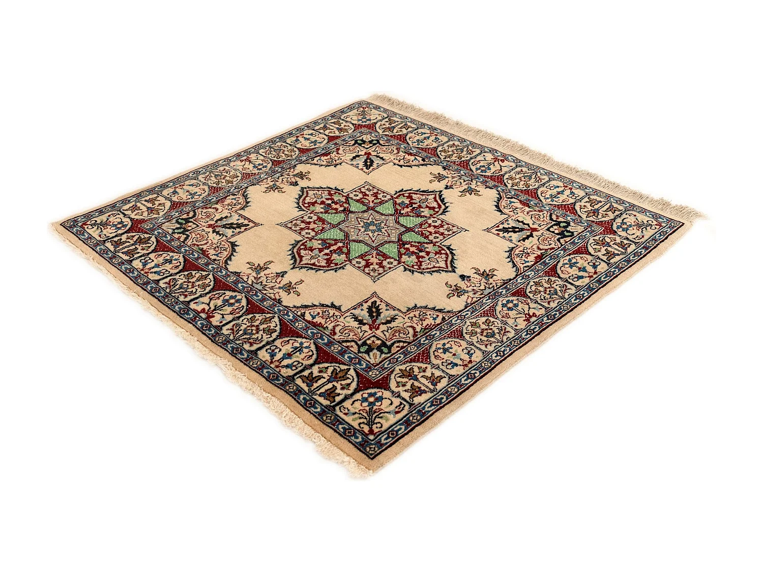 Wollteppich 100x109 Braun Nain