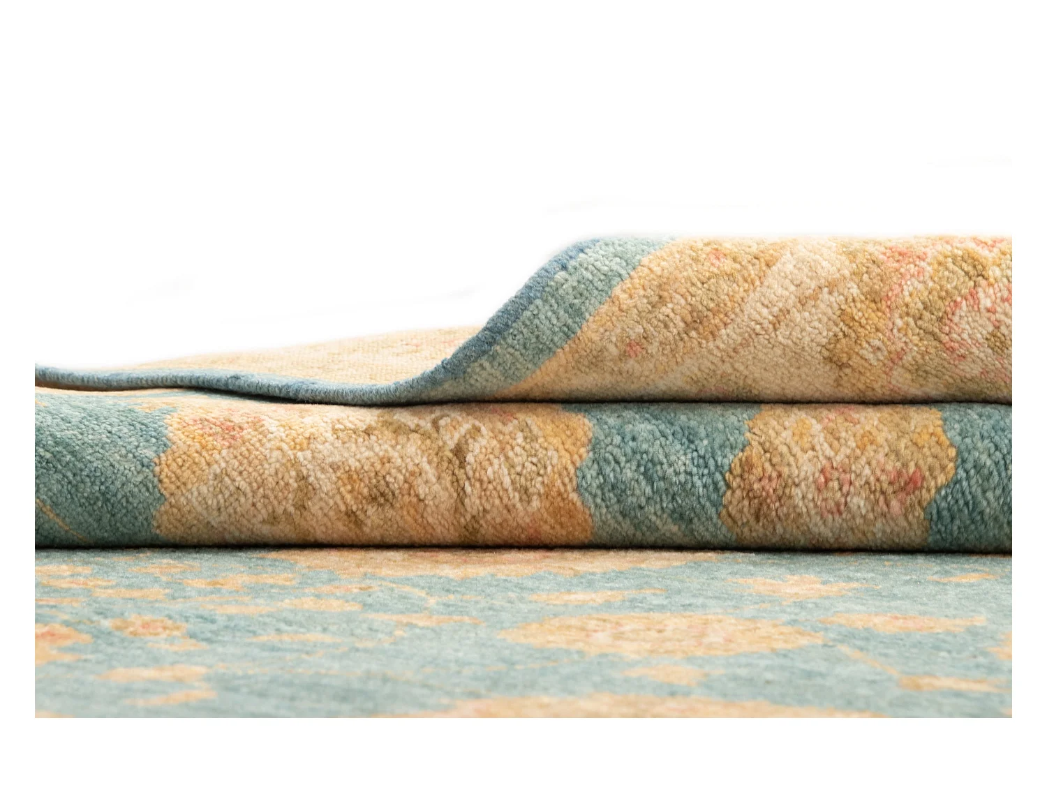 Wollteppich 150x201 Türkis Kaizar