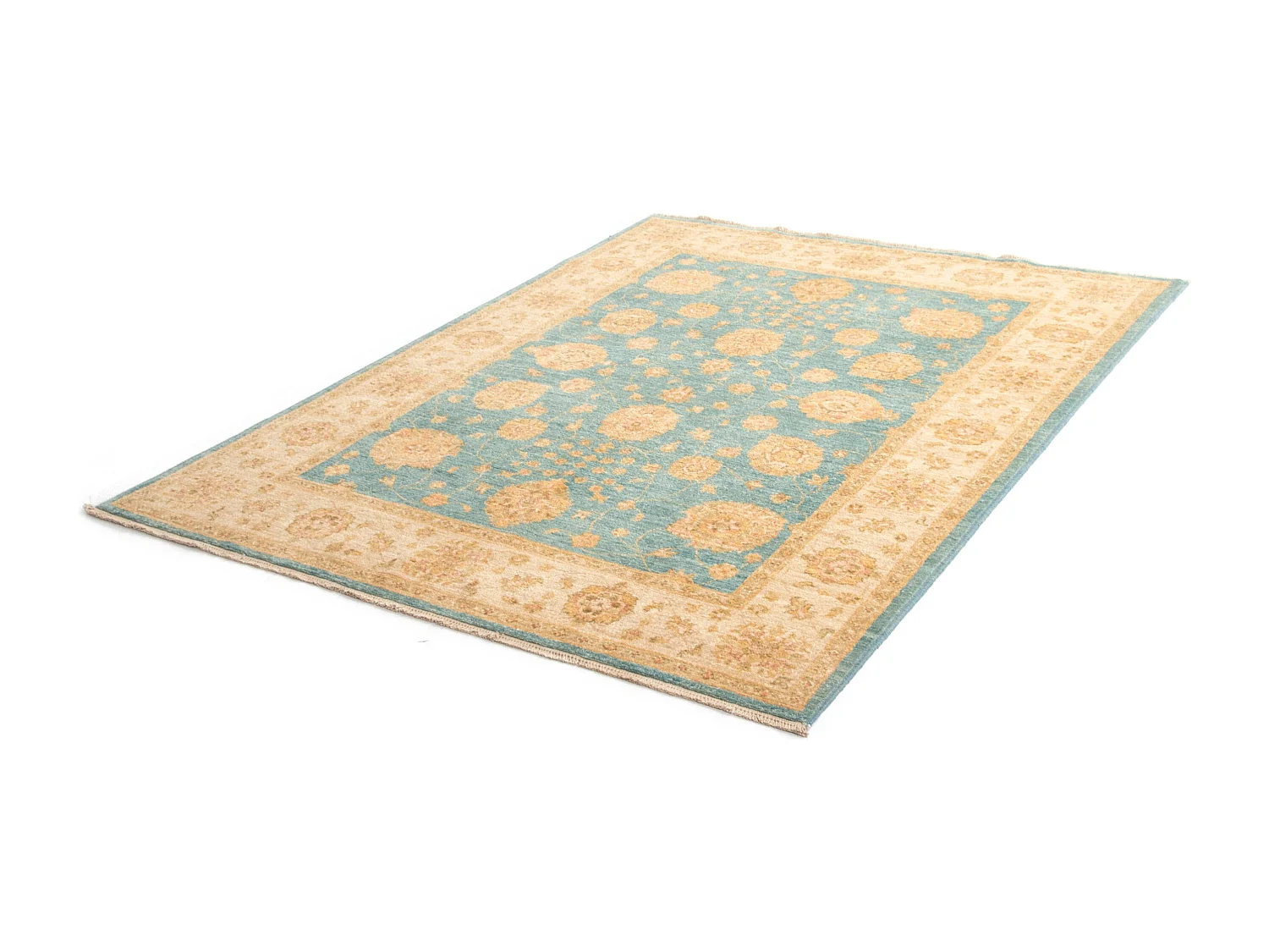 Tapis de laine 150x201 turquoise Kaizar