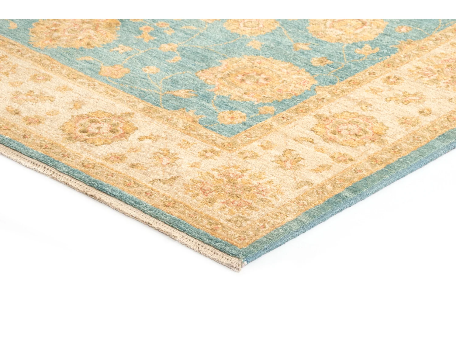 Tapis de laine 150x201 turquoise Kaizar