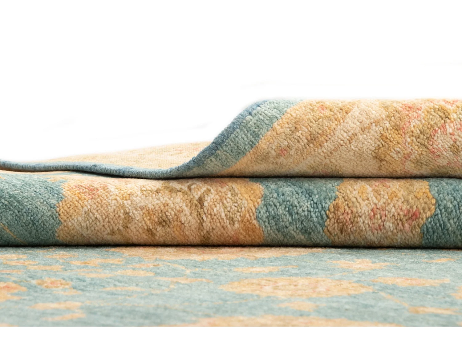 Tapis de laine 150x201 turquoise Kaizar