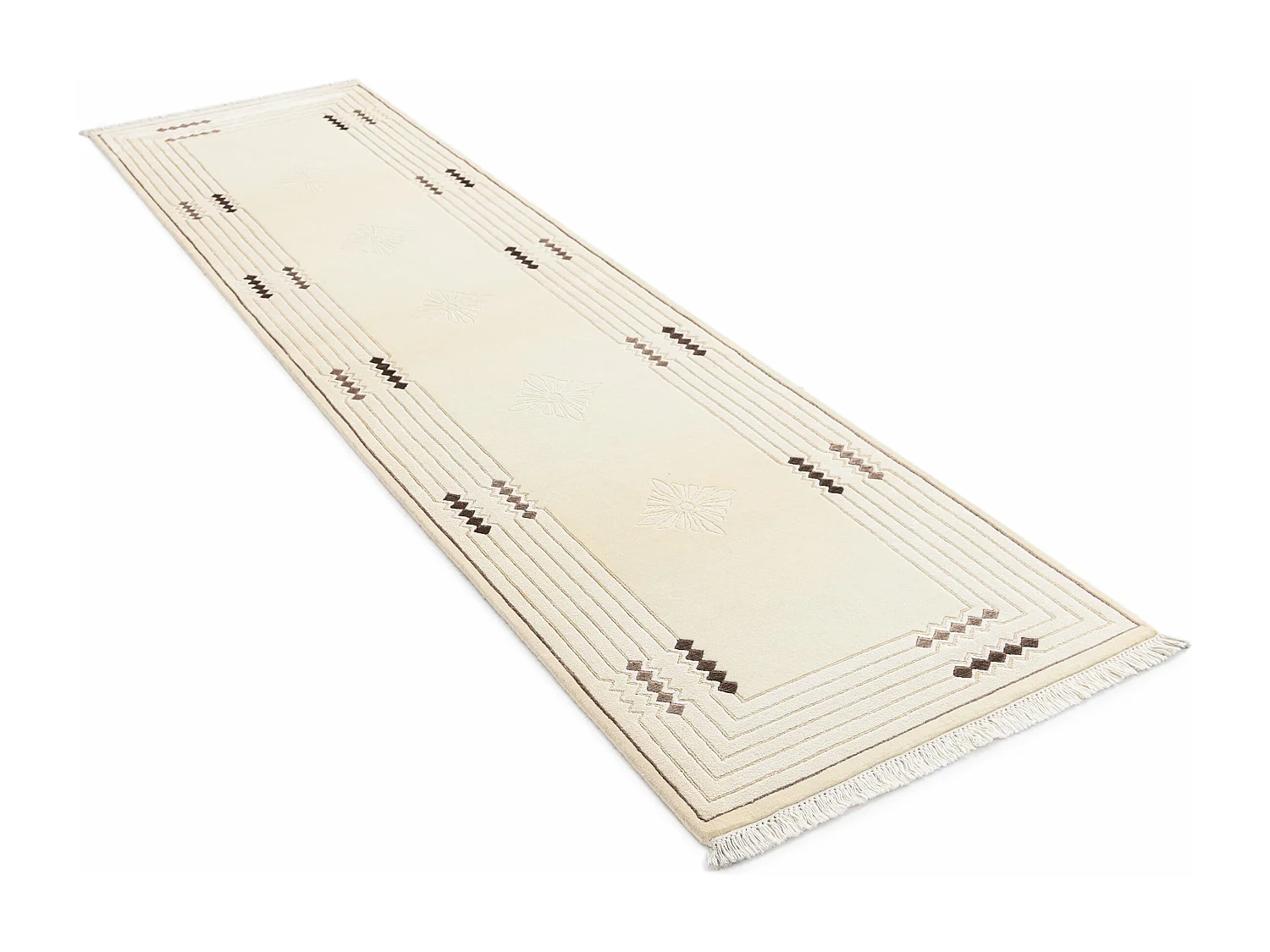 Tapis de couloir en laine 79x297 beige Darya
