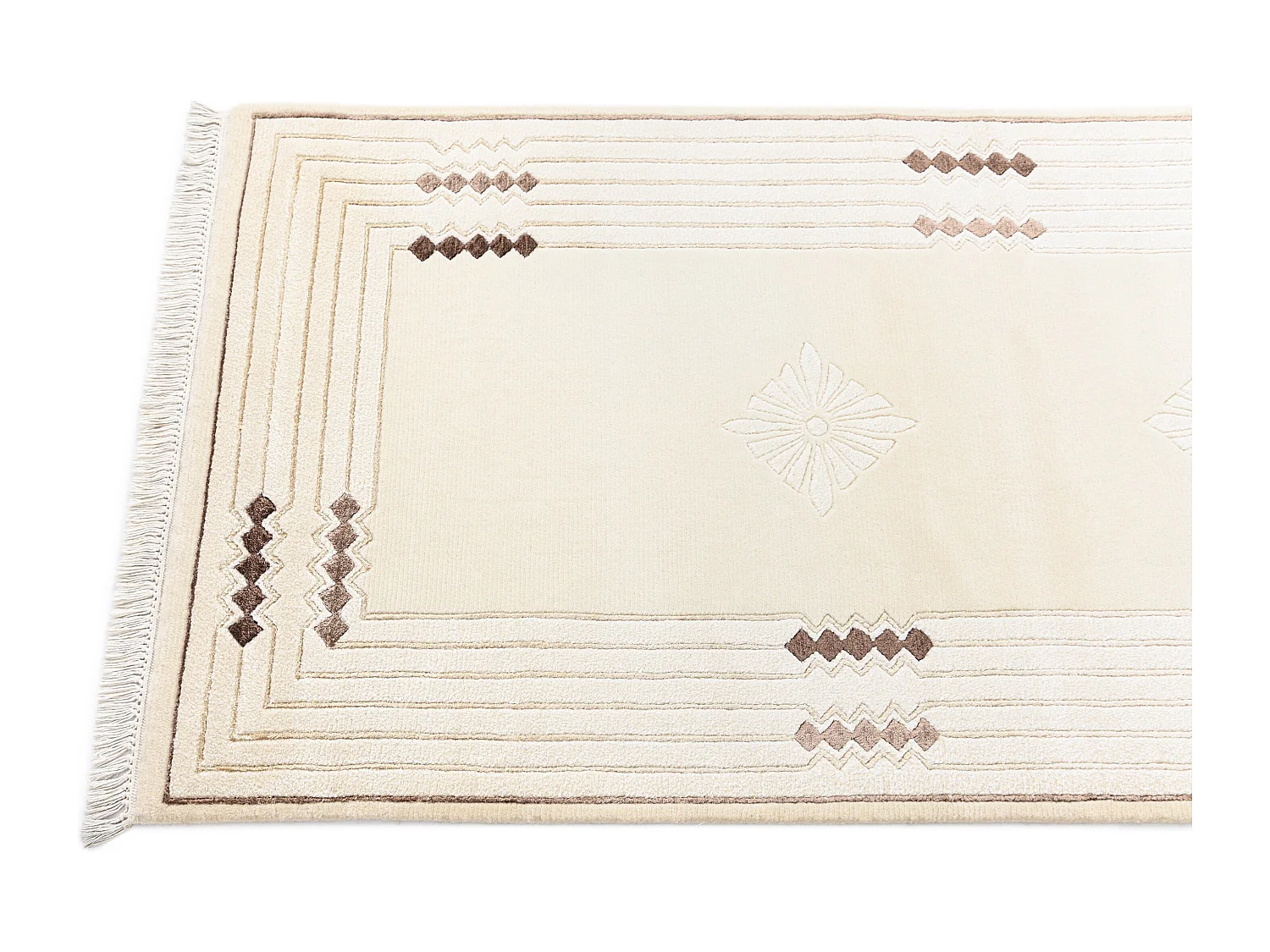 Tapis de couloir en laine 79x297 beige Darya