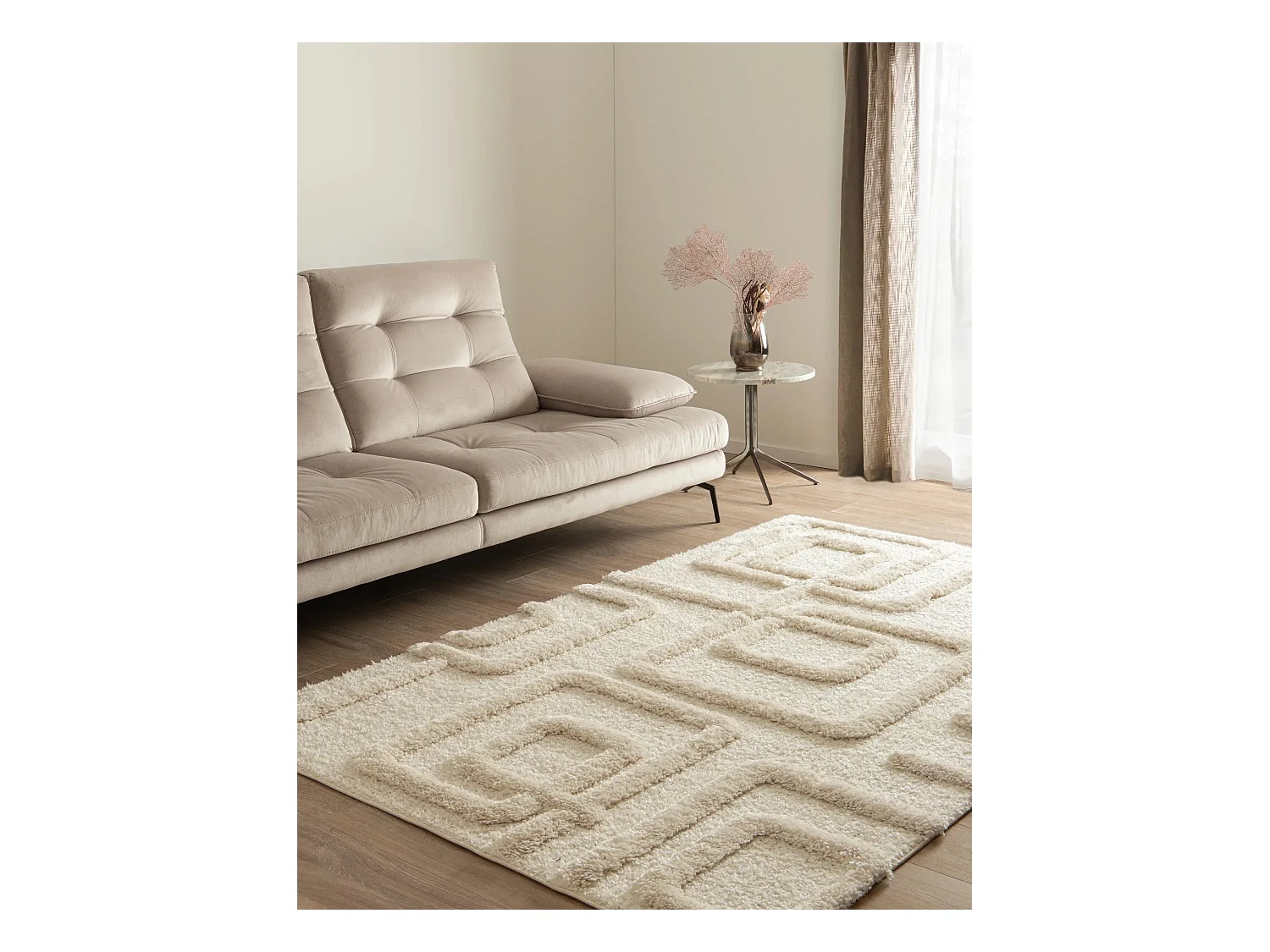 Tapis shaggy 125x185 Blanc Thun Artem
