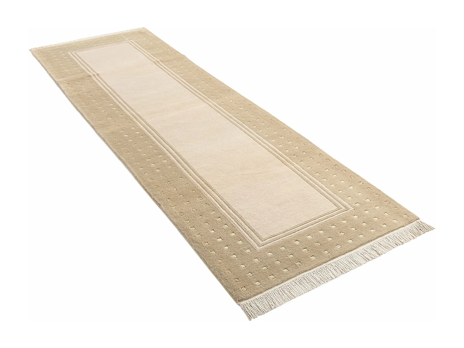 Läufer-Wollteppich 89x290 Grün Darya