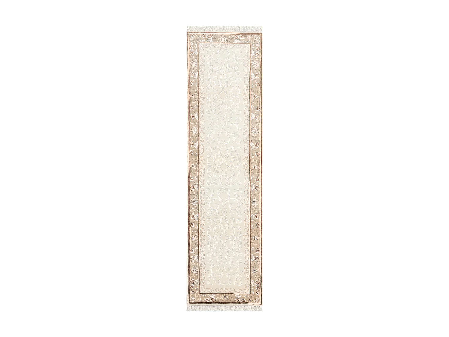 Läufer-Wollteppich 81x300 Beige Darya