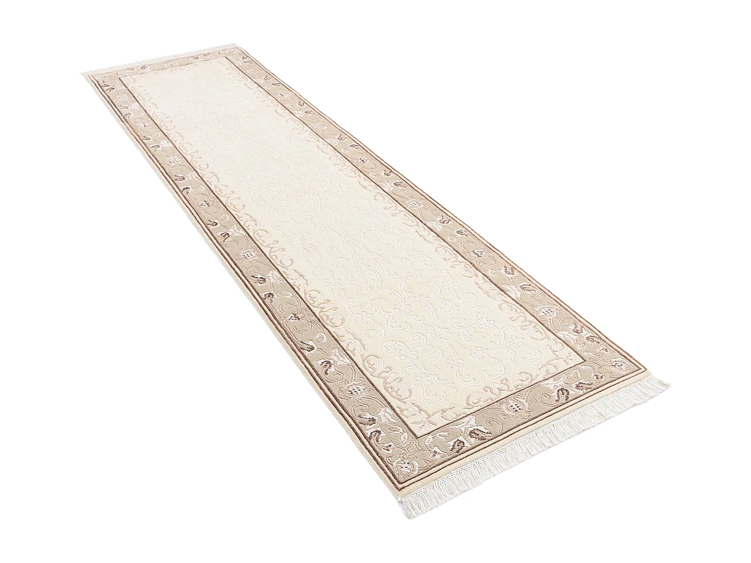 Läufer-Wollteppich 81x300 Beige Darya