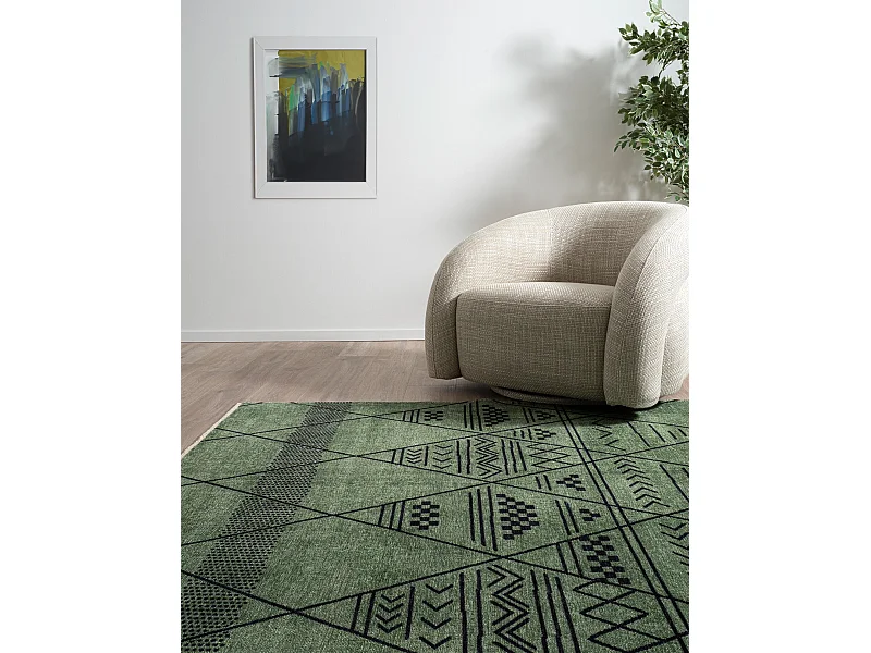 Tapijt 185x120 Groen Kriens Maya