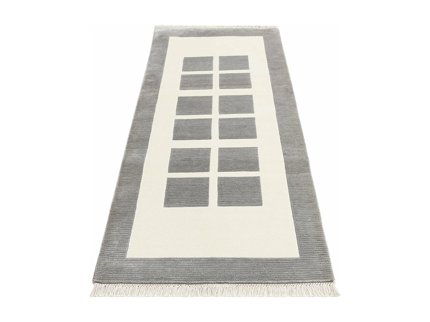 Tapis de couloir en laine 81x203 gris Darya