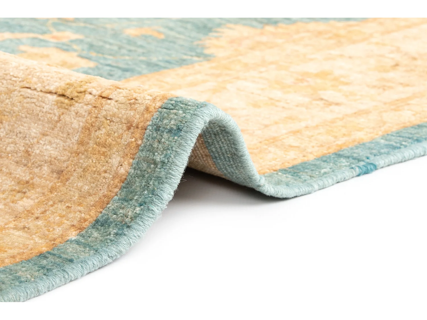 Tapis de laine 155x202 turquoise Kaizar
