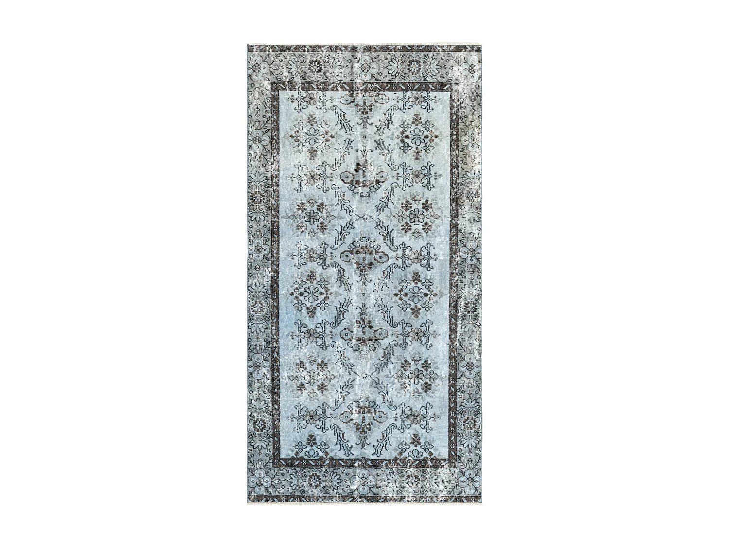 Wollteppich 107x211 Blau Ultra Vintage