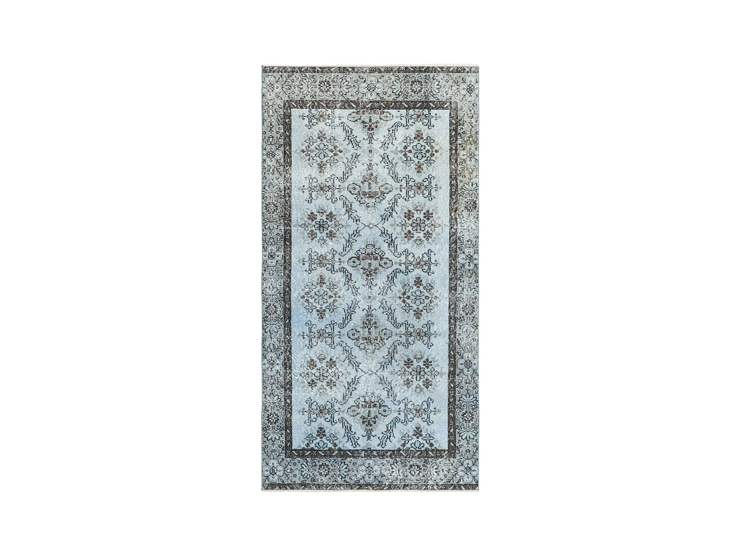 Wollteppich 107x211 Blau Ultra Vintage