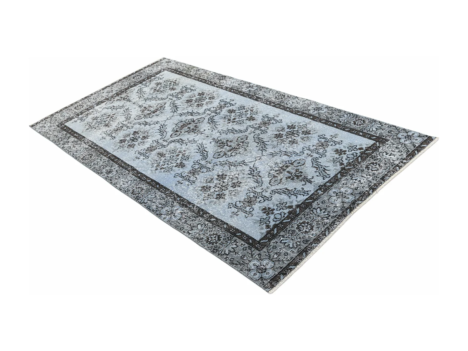 Tapis de laine 107x211 Bleu Ultra Vintage