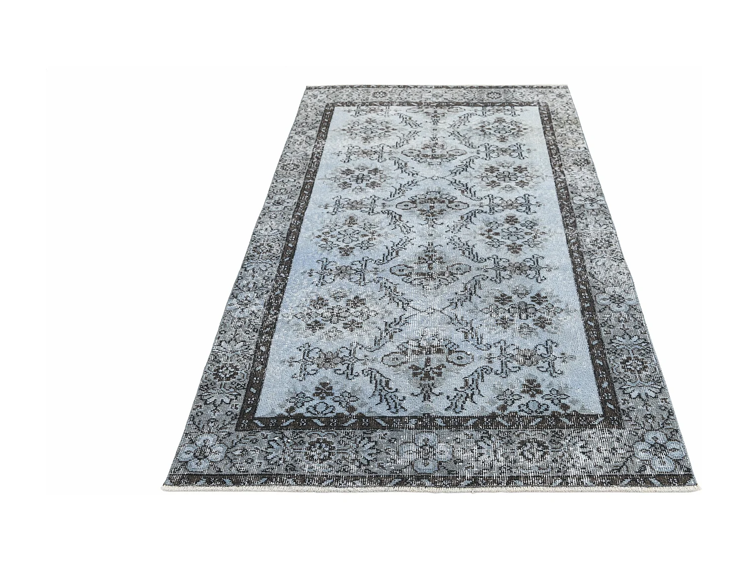 Tapis de laine 107x211 Bleu Ultra Vintage