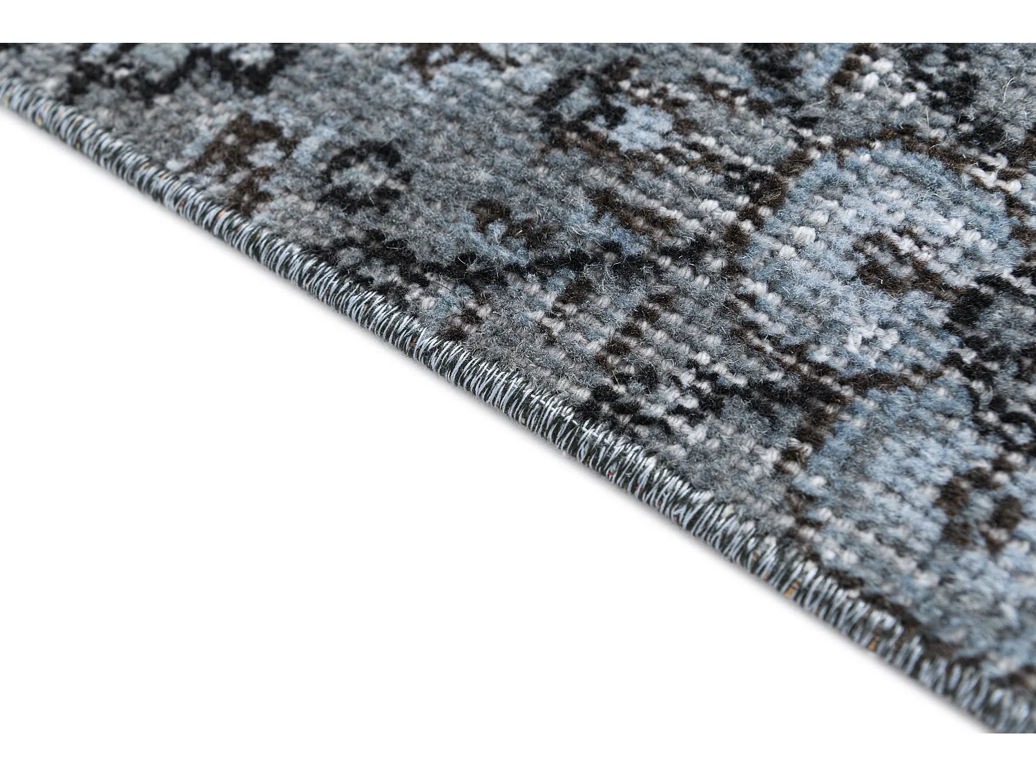 Tapis de laine 107x211 Bleu Ultra Vintage