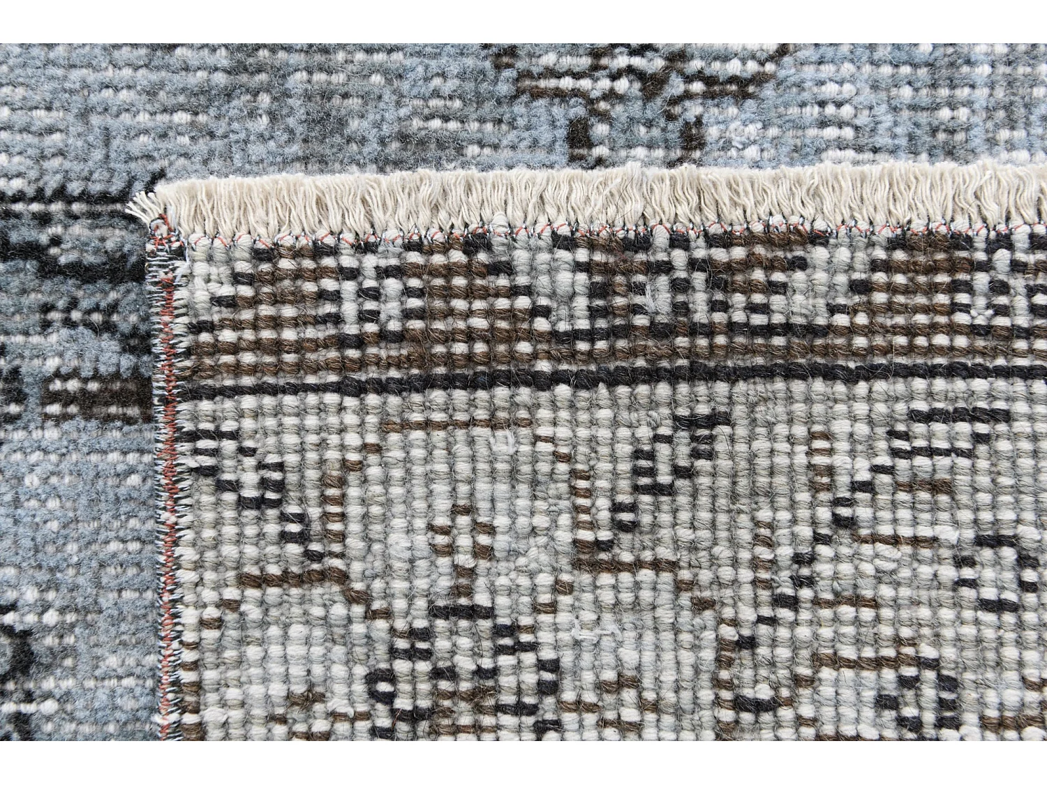 Tapis de laine 107x211 Bleu Ultra Vintage