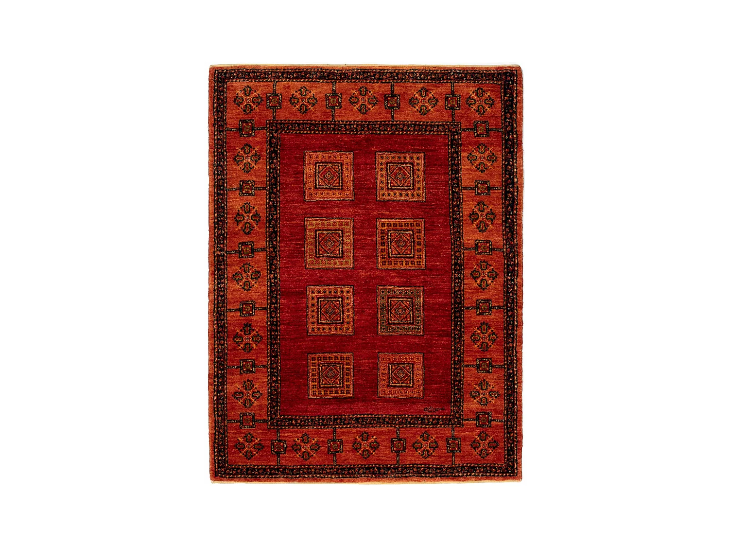 Tapis de laine 111x147 rouge Kashkuli