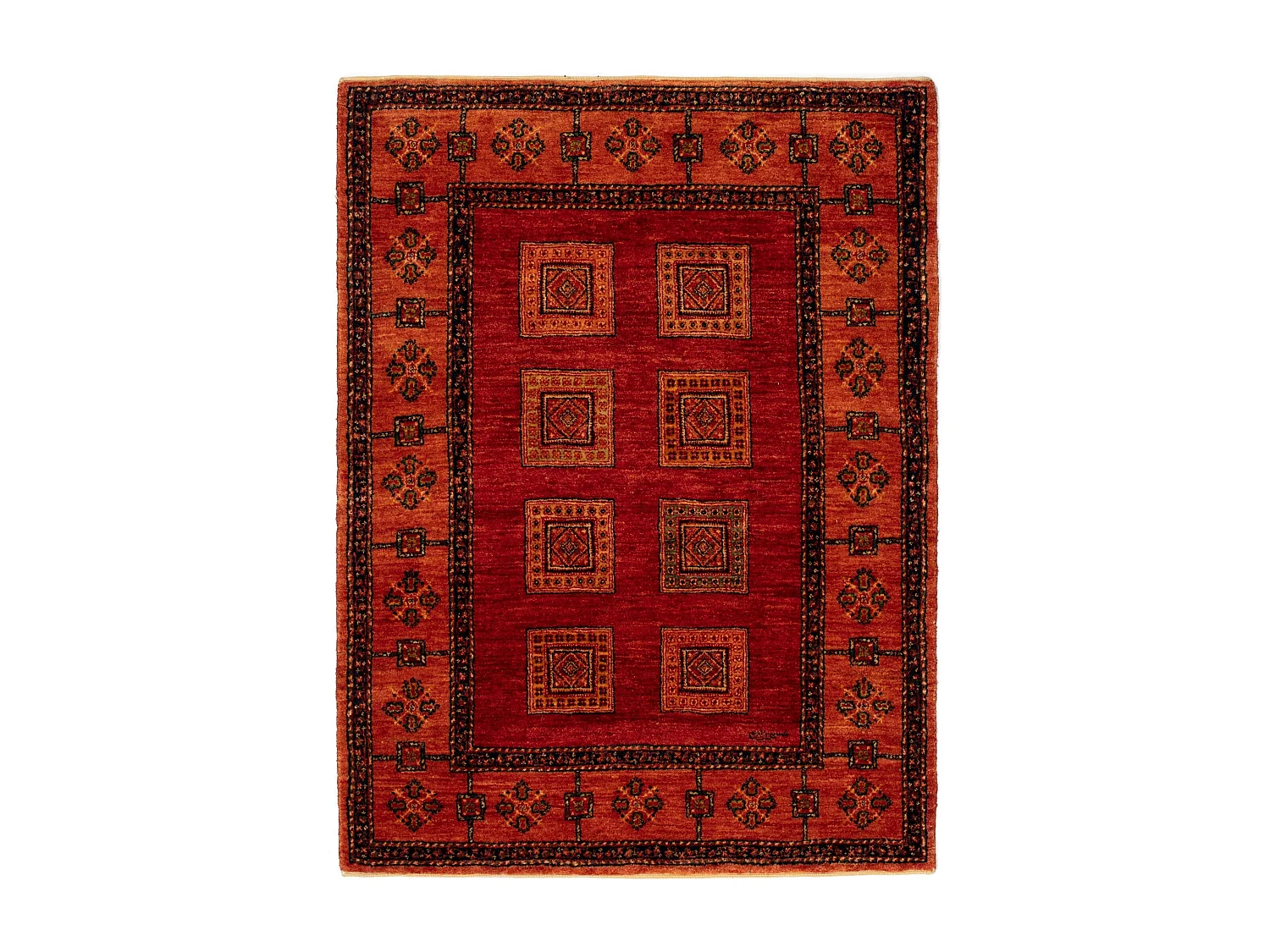Wollteppich 111x147 Rot Kashkuli